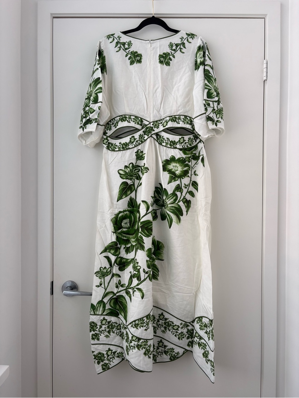 NWOT Farm Rio Off-White Green Floral Cascade Midi Dress XL - Picture 6 of 16